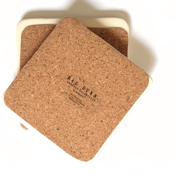 Rae Dunn Artisan Collection by Magenta Ceramic Wedding Drinkware Coaster Set - Picture 4 of 5